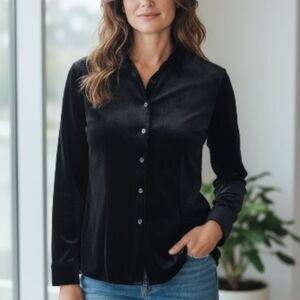 Harve Benard Black Velvet Blouse